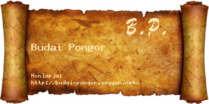 Budai Pongor névjegykártya